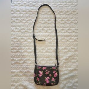 Wild Fable Black Floral Rose Print Shoulder Bag